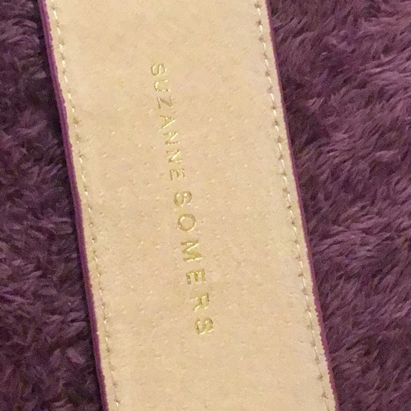 Suzanne Summers Wide Genuine Leather Purple Cured Belt, M/L-45” - Picture 4 of 16